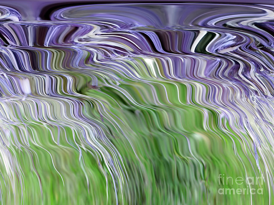 Purple And Green Waves Digital Art by D Hackett