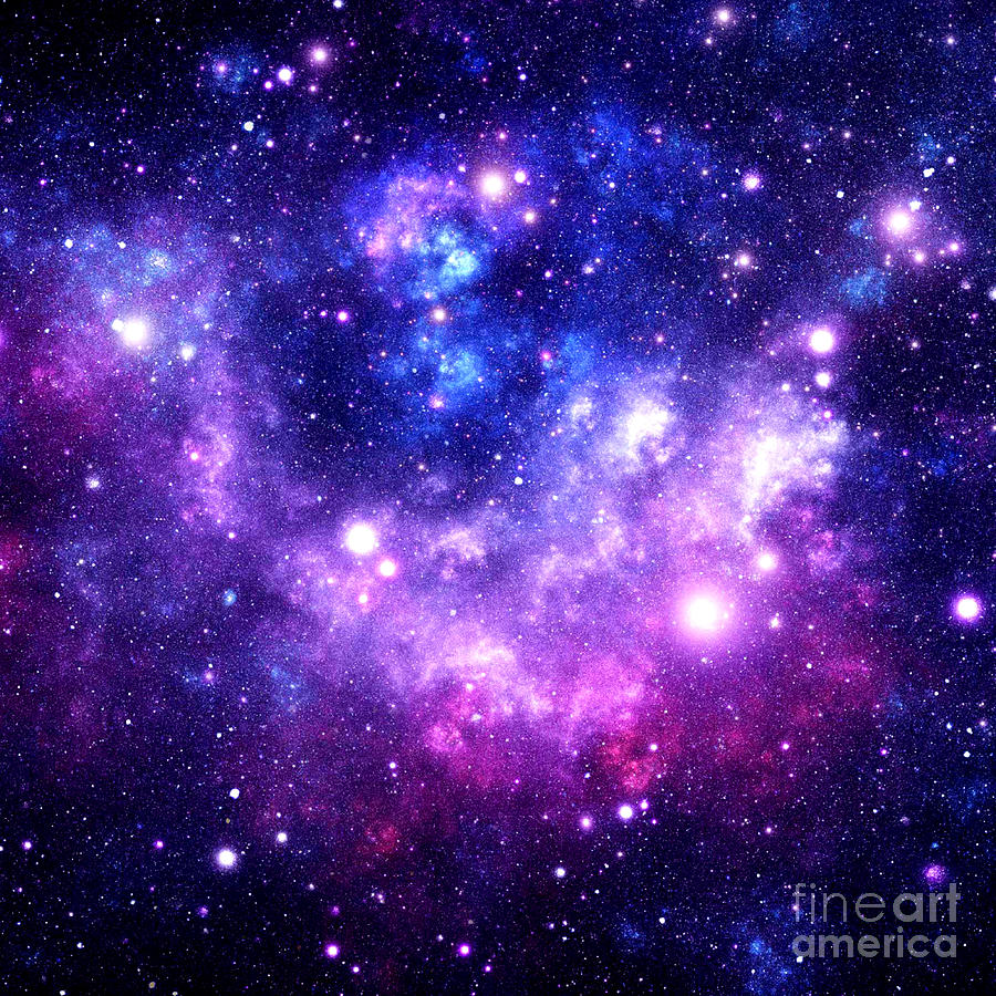 Purple Blue Galaxy Nebula Digital Art by Johari Smith - Fine Art America