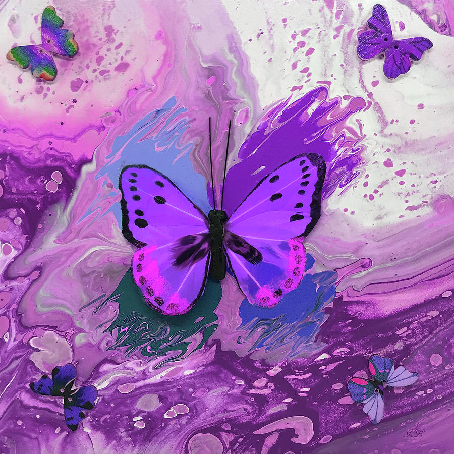 Purple Butterfly Abstract Art
