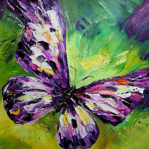 Purple Butterfly Painting by Vishal Gurjar - Fine Art America