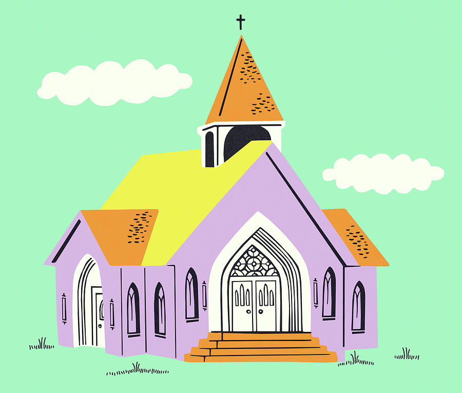 Architecture Drawing - Purple Church by CSA Images