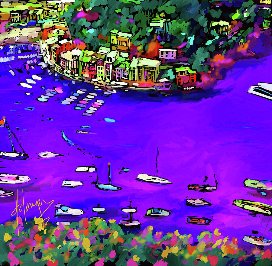 Purple Cove Painting by DC Langer
