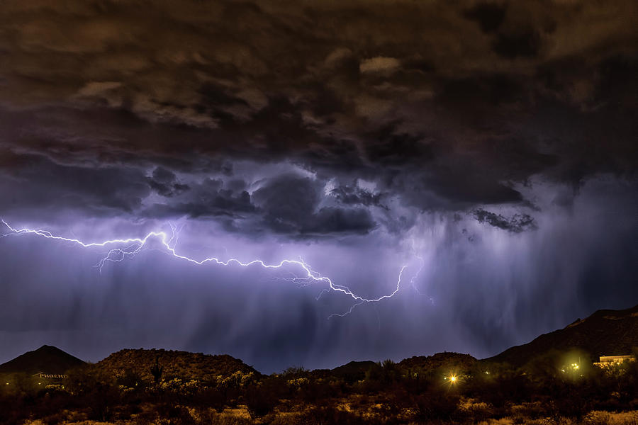 Purple Desert Lightning  Photograph by Saija Lehtonen