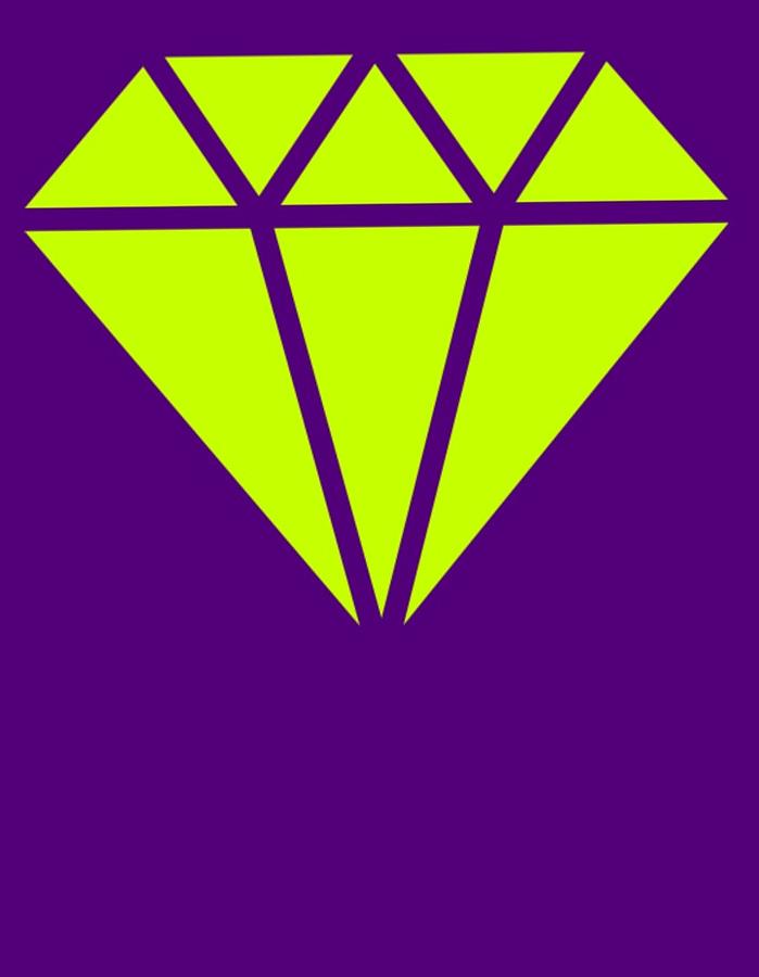 Purple diamond yellow Mixed Media by Ize Barbosa DIAMOND IS FOREVER