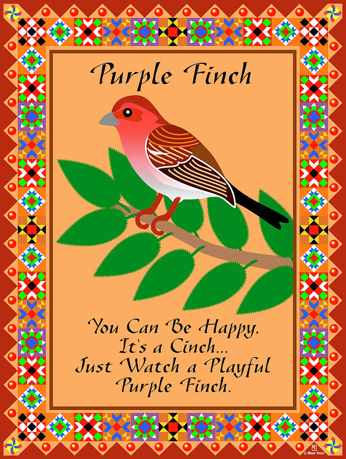 Purple Finch Quilt Digital Art by Mark Frost