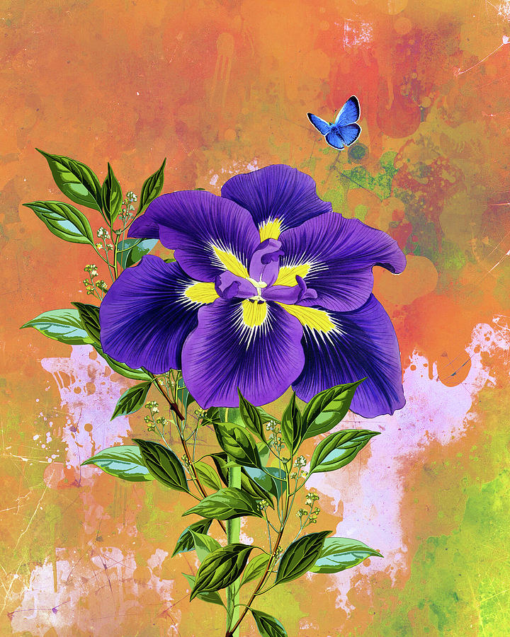 Insects Mixed Media - Purple Flower by Ata Alishahi