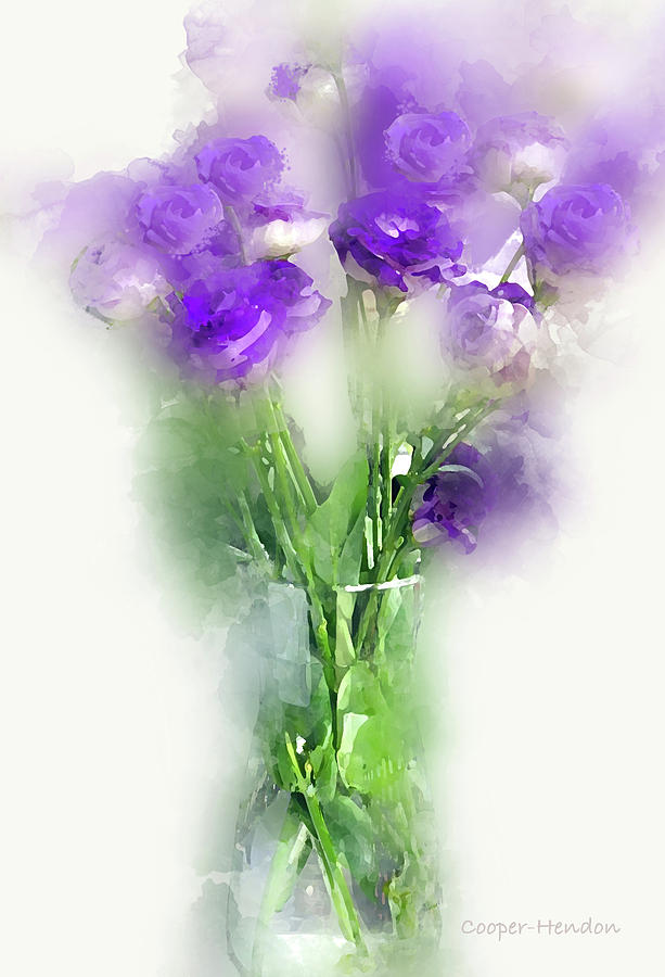 Purple Flowers in a Vase 1C2 by Peggy Cooper Purple Flowers in a Vase 1C2 by Peggy Cooper