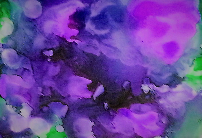 Purple Flowers Painting by Jan Pellizzer