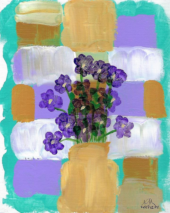 Purple Flowers Painting by Mark C Jackson