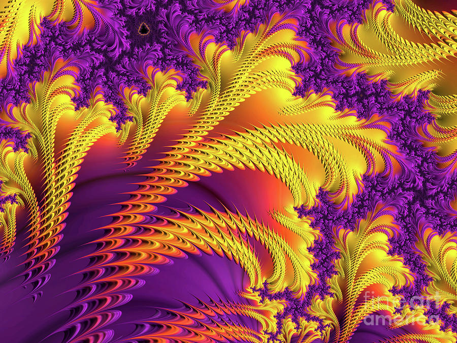 Purple Fractal Flame Digital Art by Elisabeth Lucas