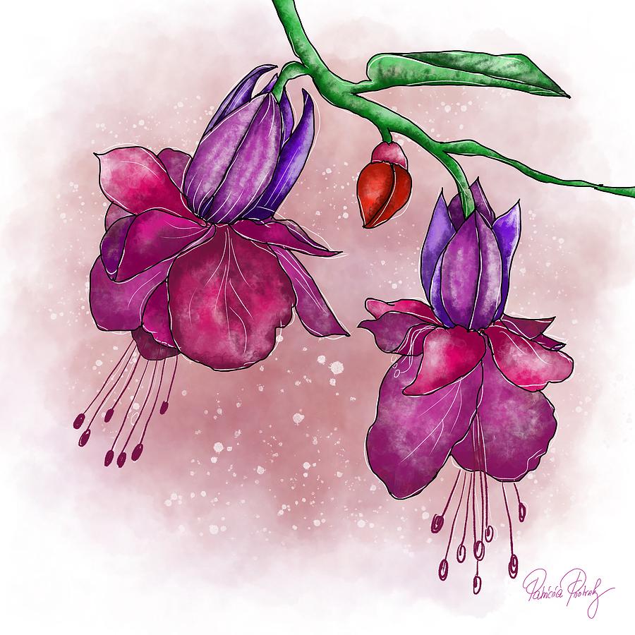 Purple Fuchsia Painting by Patricia Piotrak
