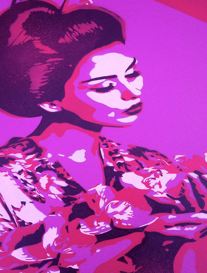 People Mixed Media - Purple Geisha by Abstract Graffiti