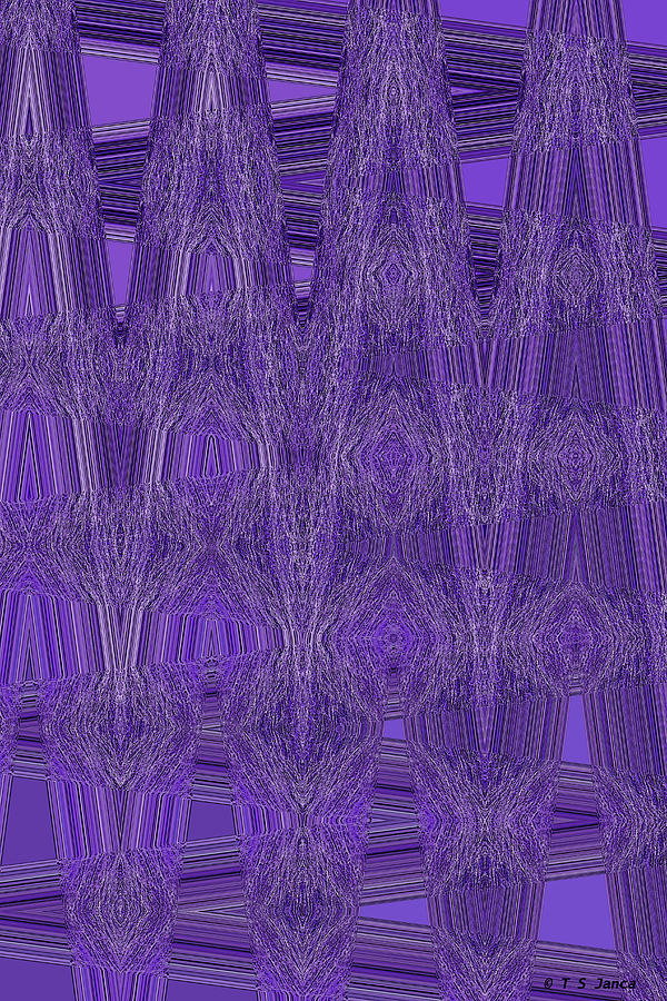 Purple Grass Shower Curtain Digital Art by Tom Janca