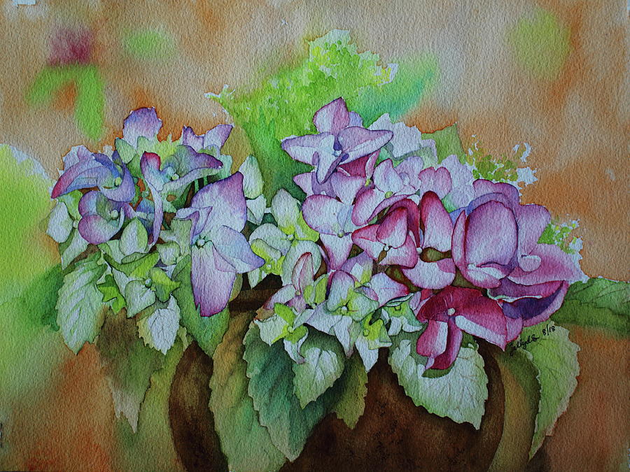 Flower Painting - Purple Hydrangea by Jelly Starnes