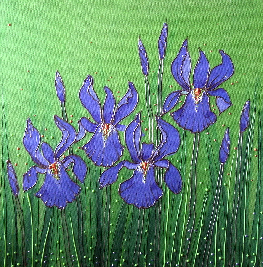 Iris Painting - Purple Iris by Angie Livingstone