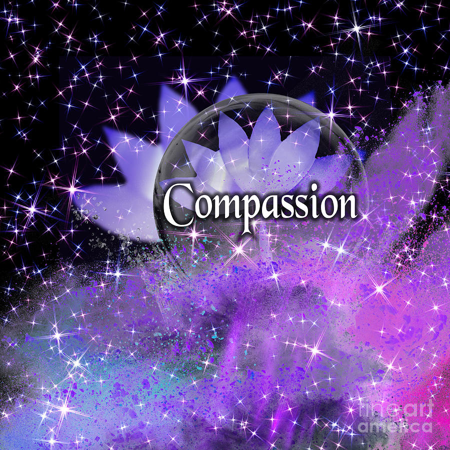 Purple Lotus Compassion  Digital Art by Rachel Hannah