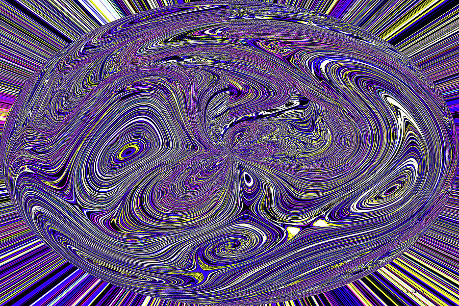 Purple Marble Ovoid Abstract Digital Art by Tom Janca