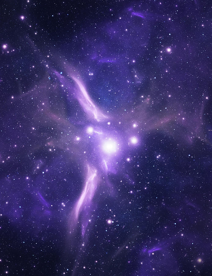 Purple Nebula In Field Of Stars Photograph by Sololos