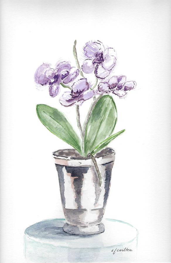 Purple Orchid Painting by Claudette Carlton