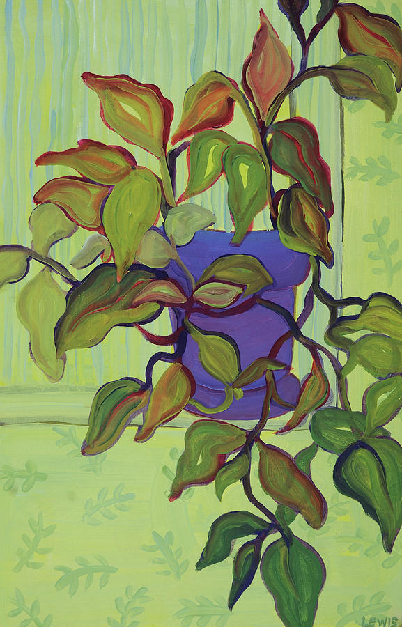 Houseplant Painting - Purple Passion by Anne Lewis Houseplant Painting - Purple Passion by Anne Lewis