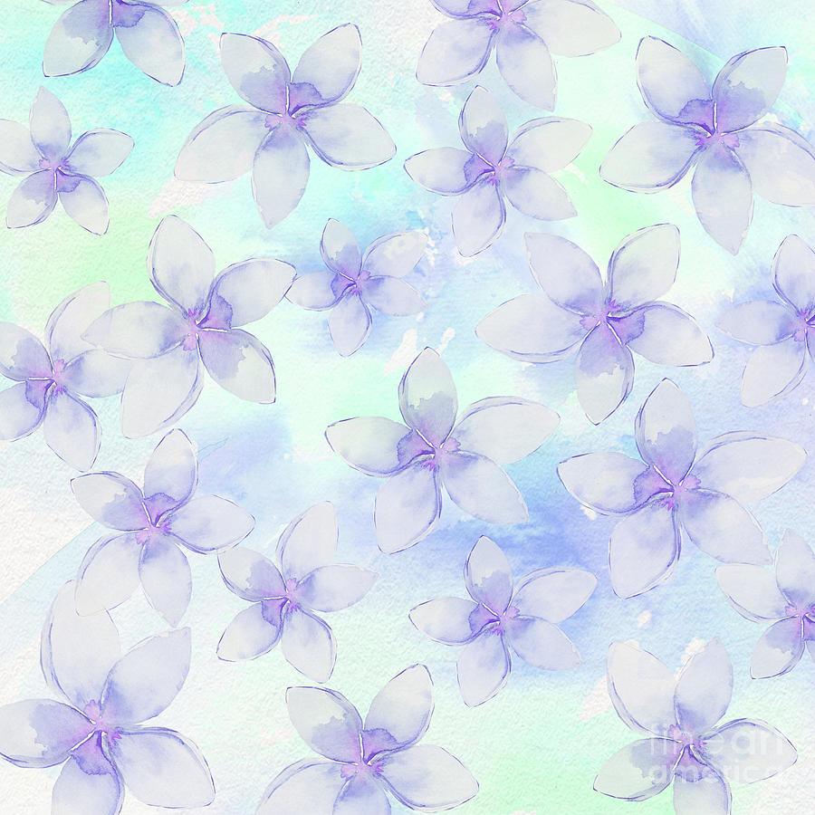 Purple Pastel Flowers Digital Art by Sylvia Cook
