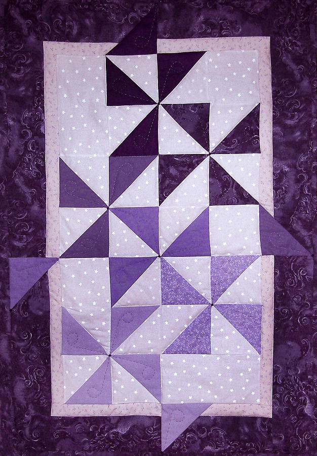 Purple Pinwheels Pirouetting Tapestry - Textile by Pam Geisel