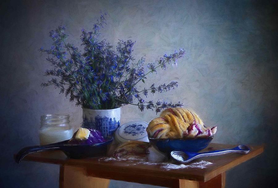 Potato Photograph - Purple Potato Bread by Fangping Zhou