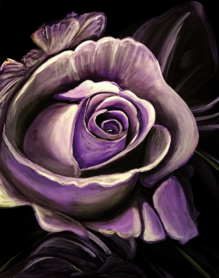 Purple Rose Painting by Adam Santana - Fine Art America