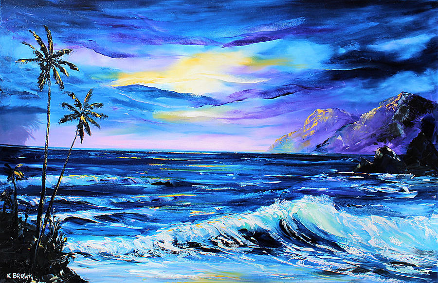 Purple Seascape Painting by Kevin Brown