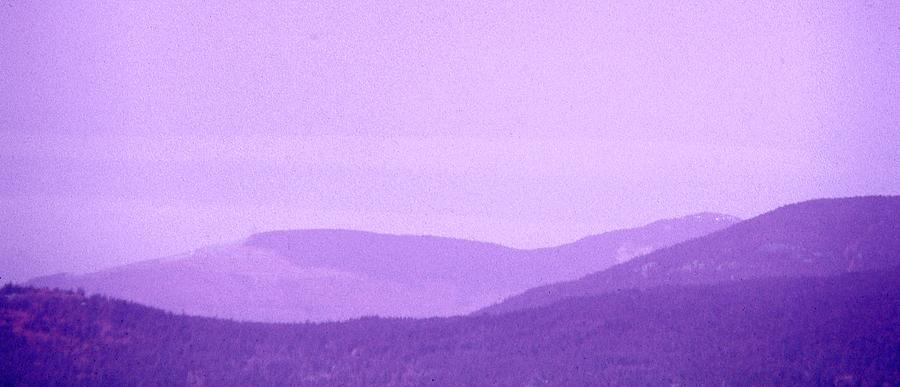Abstract Digital Art - Purple Sky And Mountains 2  by Lyle Crump