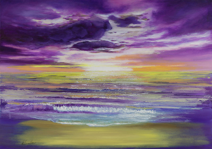 Purple Sky Painting By Anna Kaunova