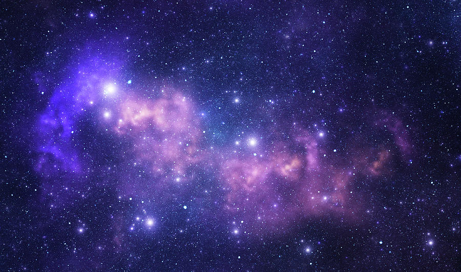 Purple Space Stars Photograph by Sololos