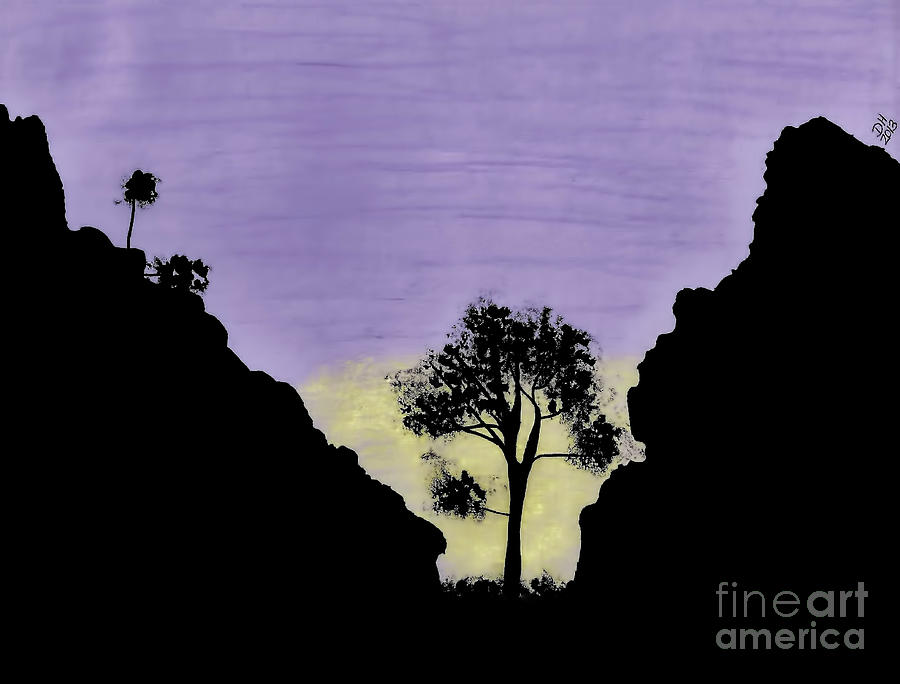 Purple Sunset Drawing Drawing by D Hackett