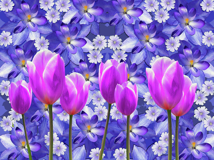 Tulip Mixed Media - Purple Tulips by Ata Alishahi