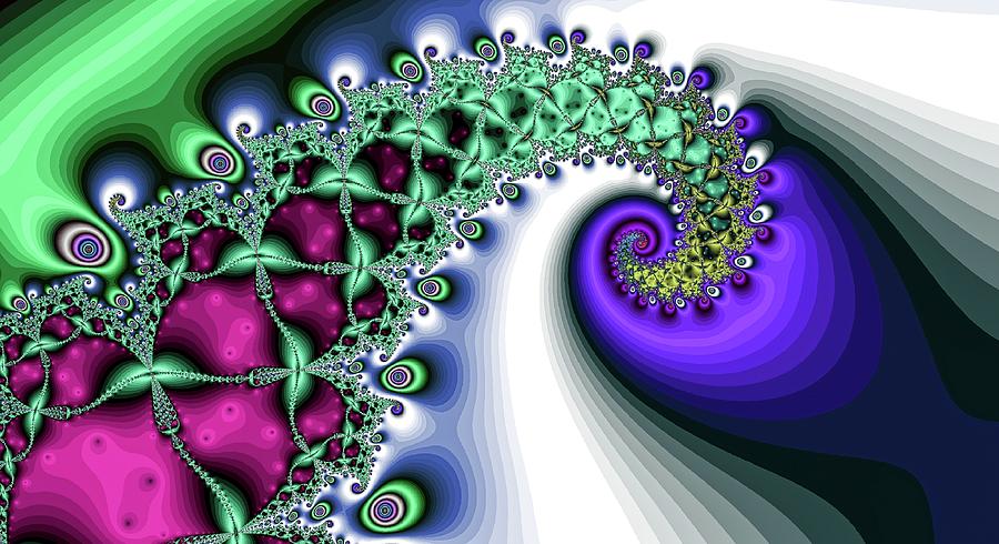 Purple Upside Down Hook Spiral Digital Art by Don Northup