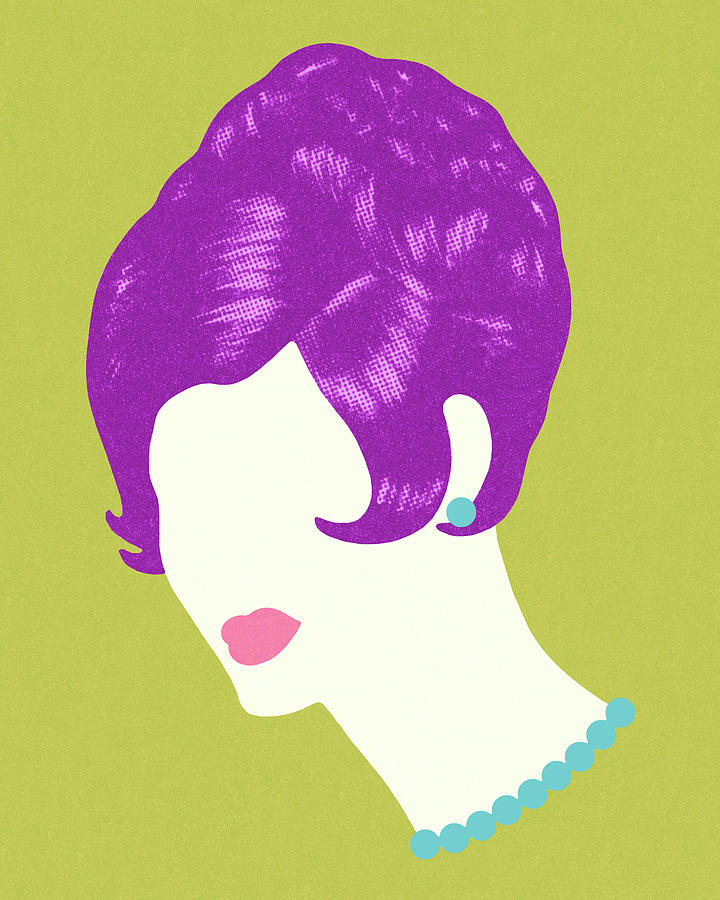 Vintage Drawing - Purple Wig by CSA Images