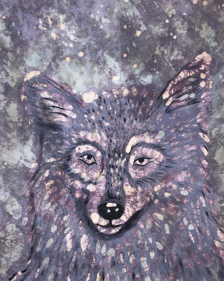 Wolves Mixed Media - Purple Wolf by Amber Nation