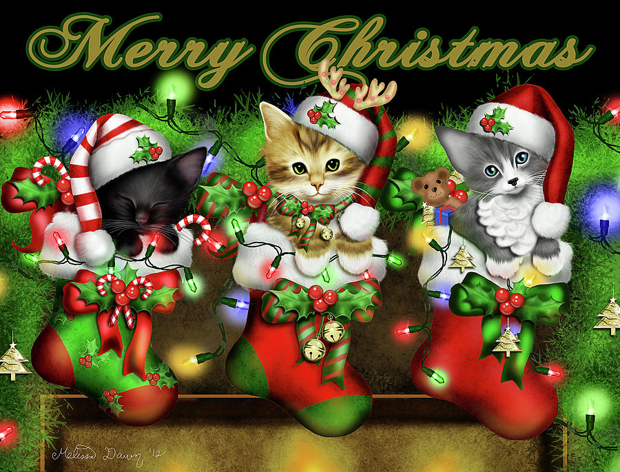 Kitten Digital Art - Purrfect Stocking Stuffers by Melissa Dawn