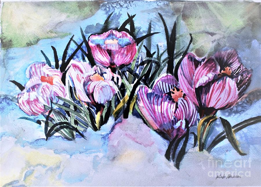 Spring Painting - Pushing Through by Mindy Newman