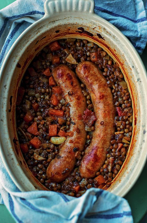 Puy Lentils With Sausages france Photograph by Roger Stowell Pixels