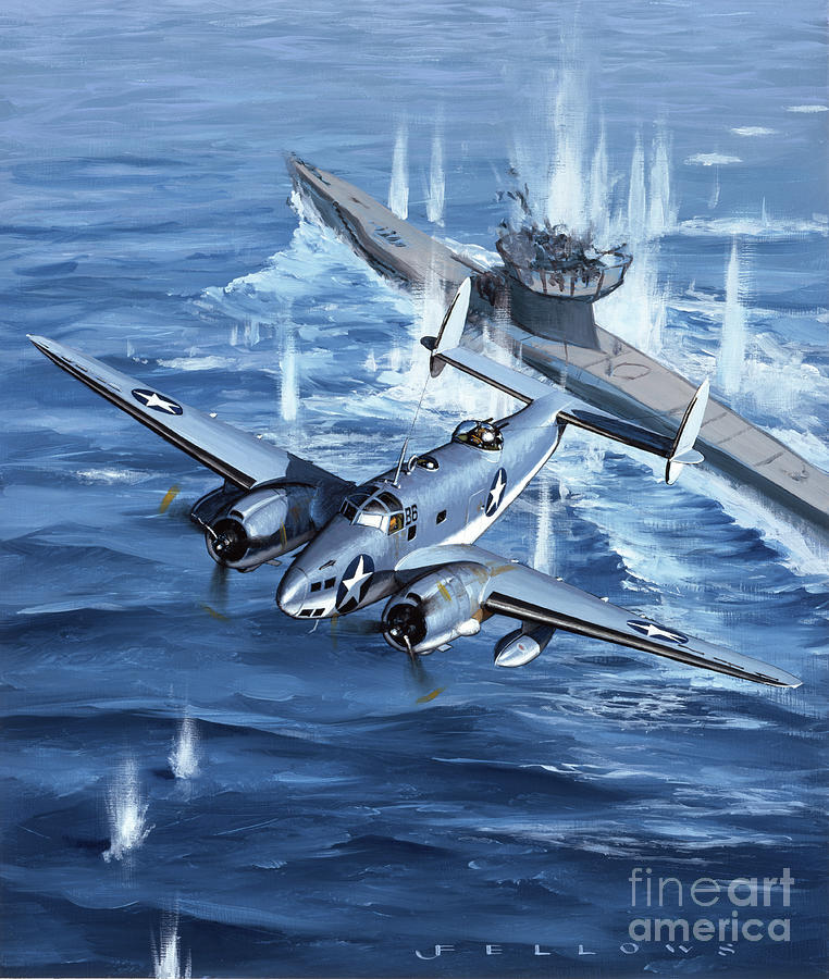 Lockheed PV-1 Ventura Painting by Jack Fellows