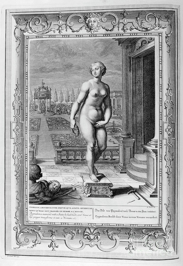 Black And White Drawing - Pygmalion Is Enamoured With A Statue by Print Collector