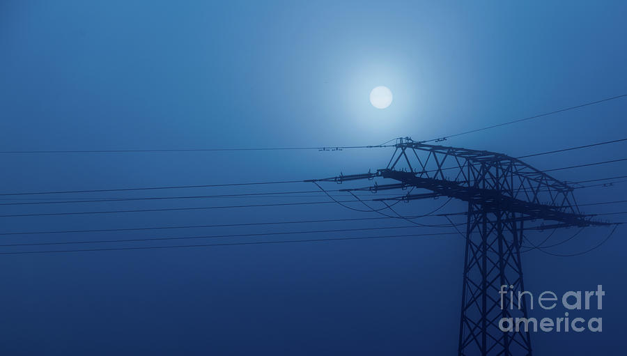 Pylon At Night With Moon Photograph by Science Photo Library Pylon At Night With Moon Photograph by Science Photo Library