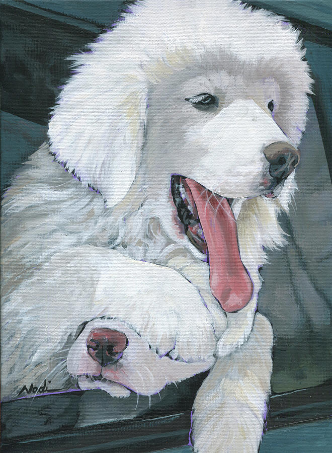Pyr Puppies Painting by Nadi Spencer