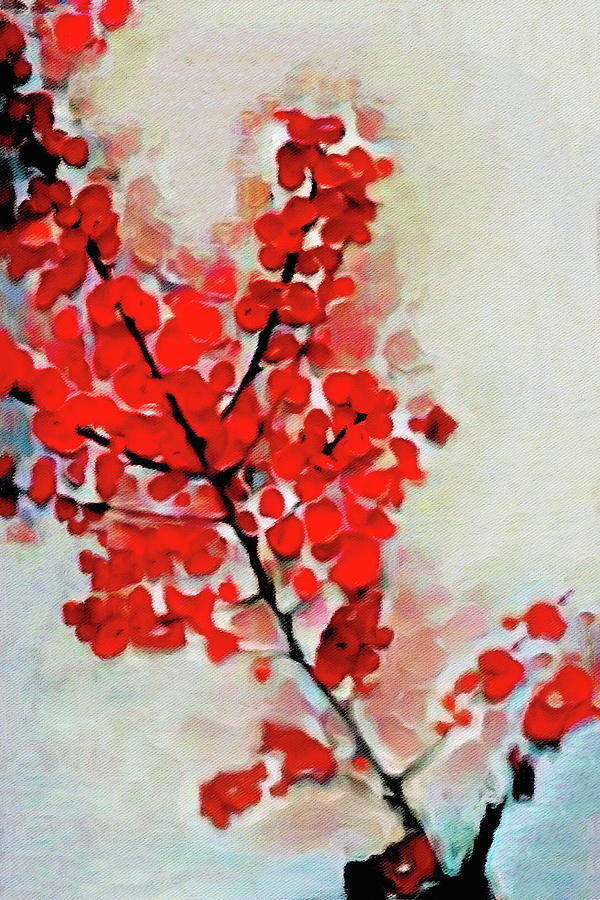 Pyracantha Drawing by Susan Maxwell Schmidt
