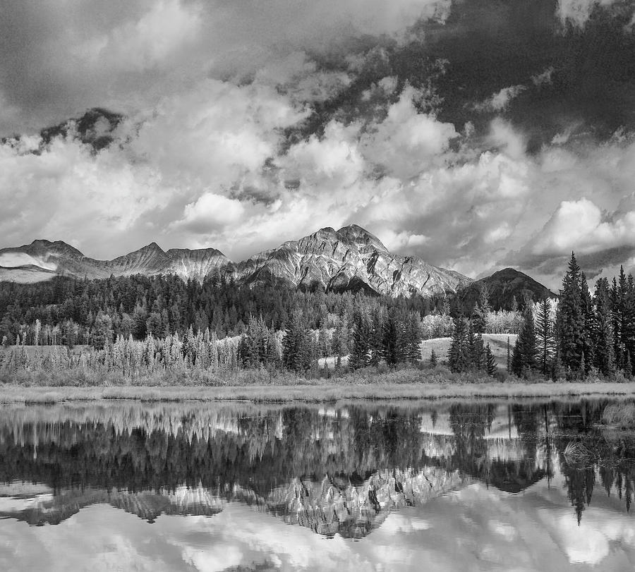 Pyramid Mountain Reflection Photograph by Tim Fitzharris