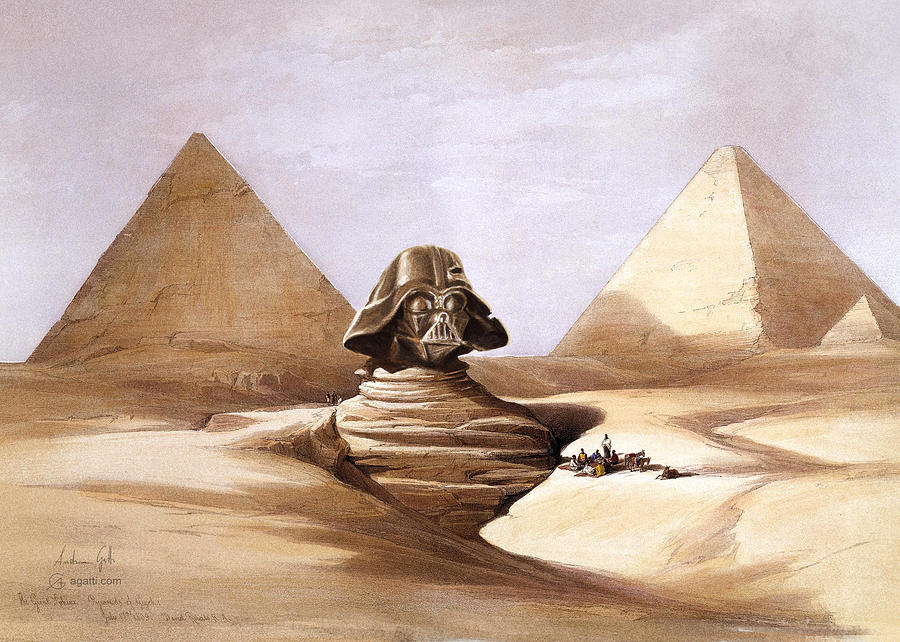 Pyramids and Darth Sphinx 1 Digital Art by Andrea Gatti