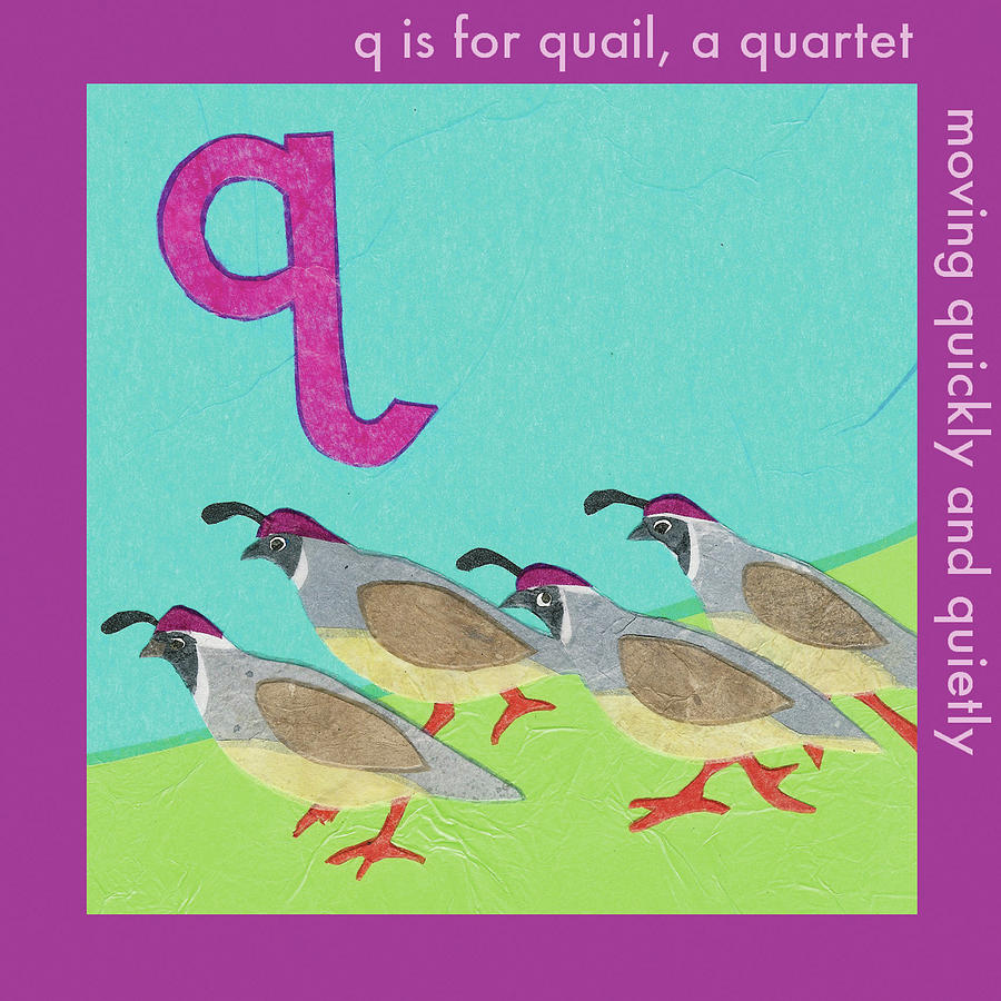 Bird Painting - Q Is For Quail by Kim Jacobs
