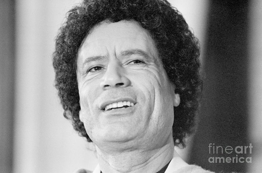 Qaddafi Speaking At Press Conference Photograph by Bettmann