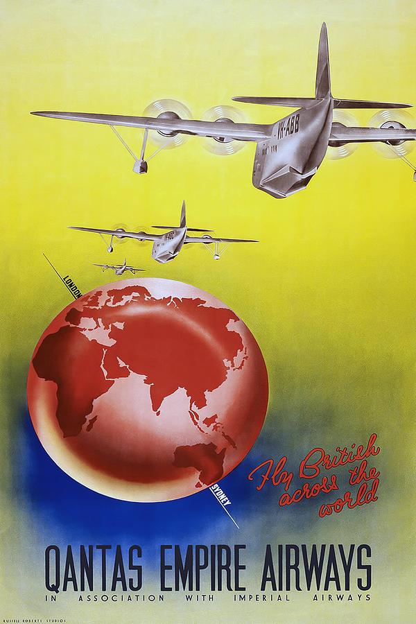 Vintage Digital Art - Qantas Empire Airways by Vintage Arts